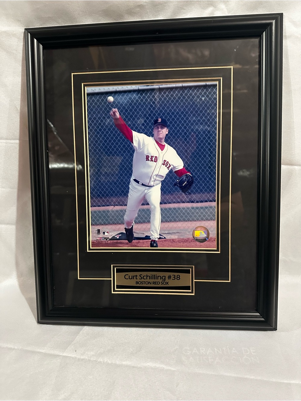Curt Schilling #38 Boston Red Sox Framed Wall Art - 18x15 w/frame.Black and Gold